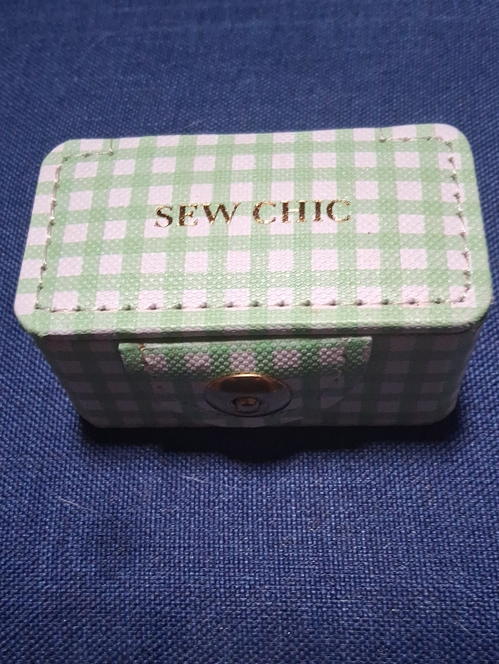 chic Mint and White Gingham Sewing Kit